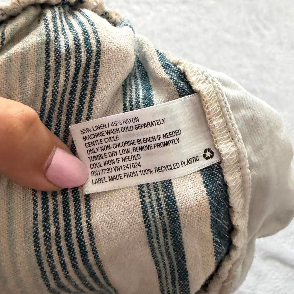 Universal Thread Stripes Linen Flowy Shorts Women's L Summer Loungewear Casual - Picture 5 of 6